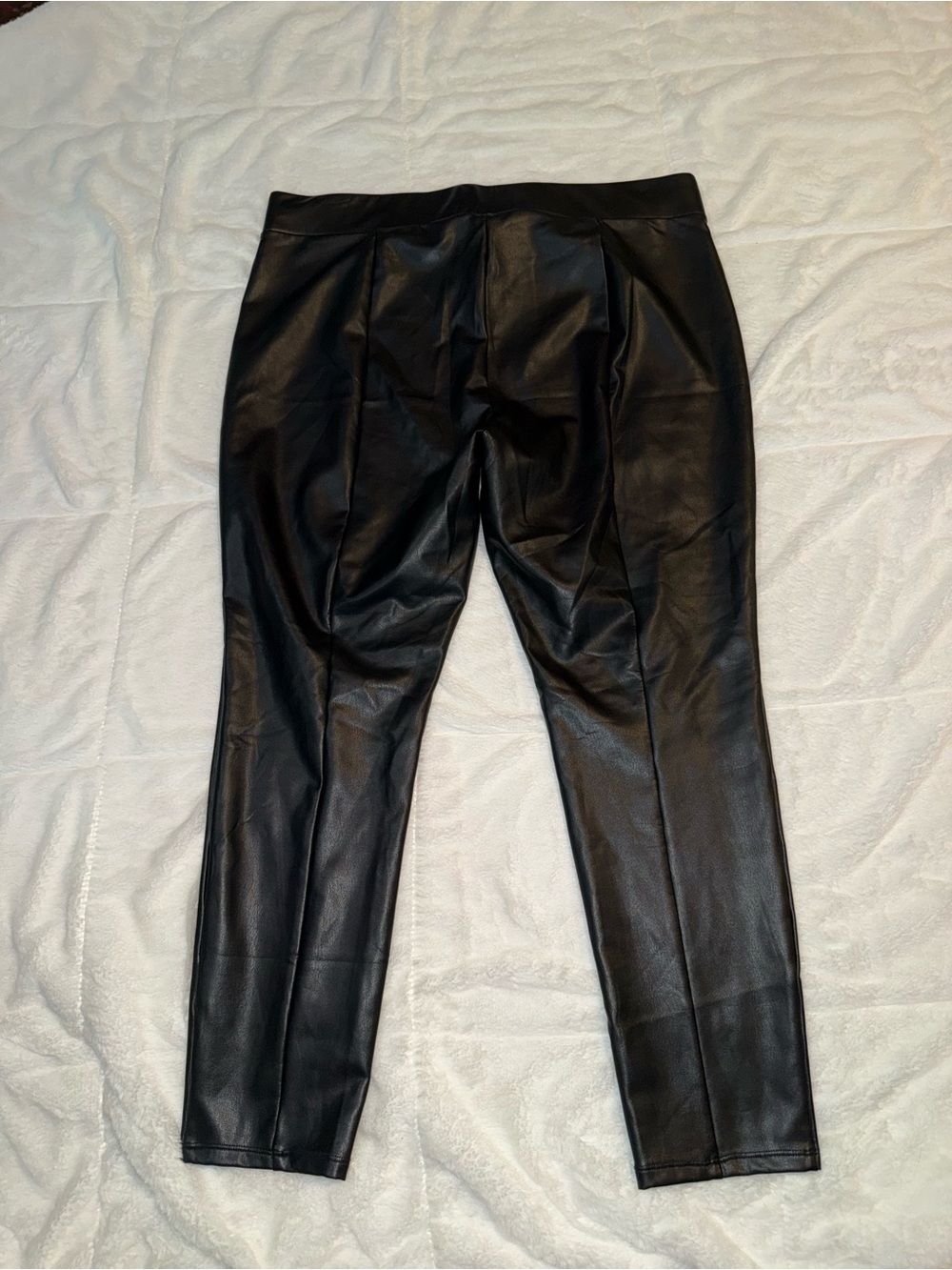 LOFT Black Faux Leather Leggings - Picture 2 of 3